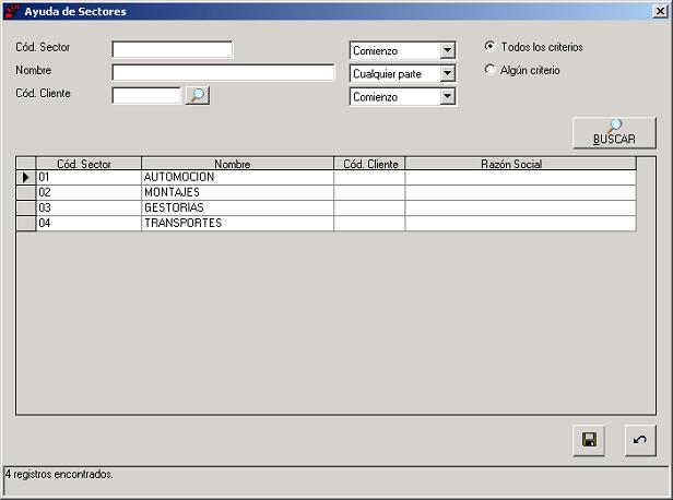 Ayuda Sectores de Clientes