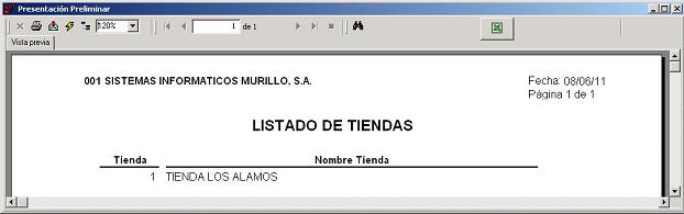 Listado de Tiendas