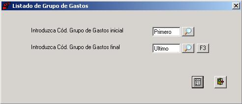 Listado de Grupo de Gastos