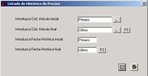 Listado de Histrico de Precios
