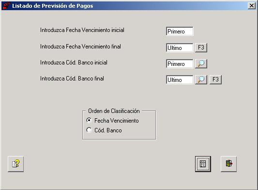 Listado de Previsin de Pagos