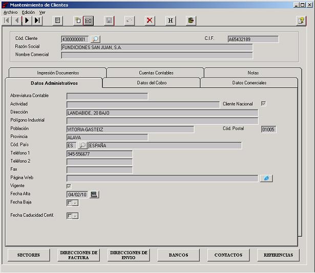 Clientes - Datos Administrativos
