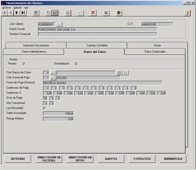 Clientes - Datos del Cobro