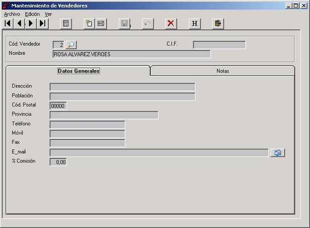 Vendedores - Datos Generales