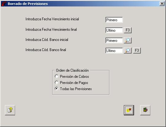 Borrado de Previsiones