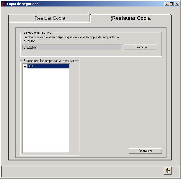 Restaurar Copia de Seguridad