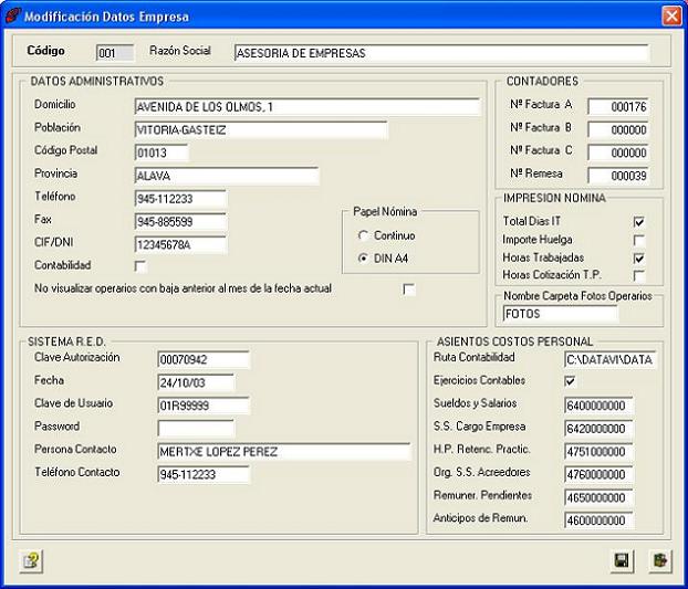 Modificacin de Datos de Empresa